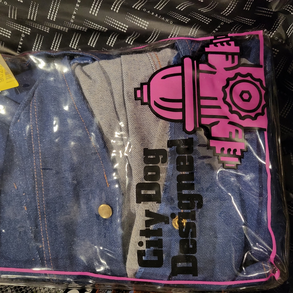 City Dog Designed Blue Denim Jacket